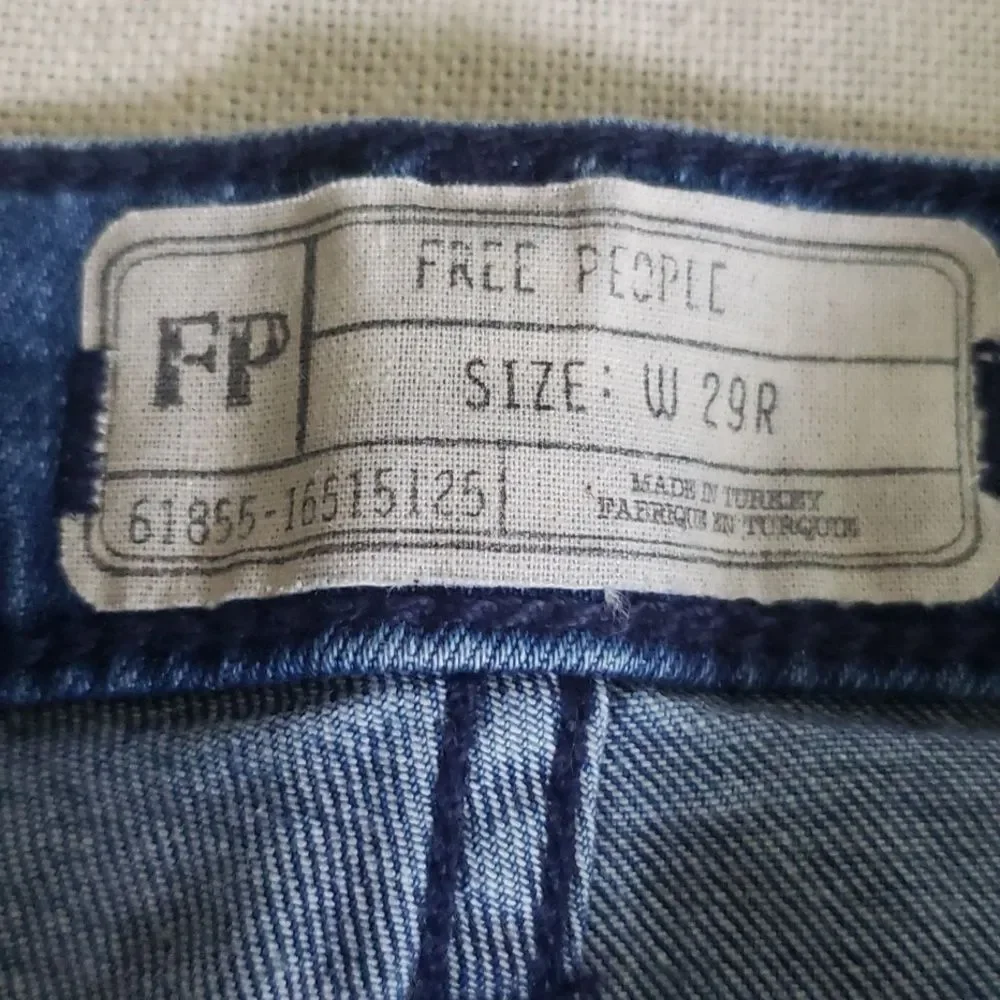 Free People Jeans Womens sz 29 High Waist Distressed Denim Blue